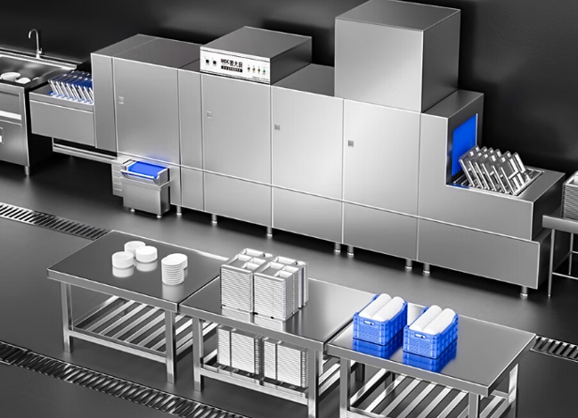 大型长龙洗碗机：驱动学校食堂餐具清洁革命